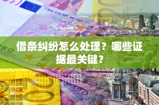 济南借条纠纷怎么处理？哪些证据最关键？