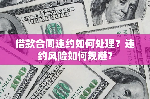 济南借款合同违约如何处理？违约风险如何规避？