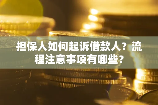 济南担保人如何起诉借款人？流程注意事项有哪些？